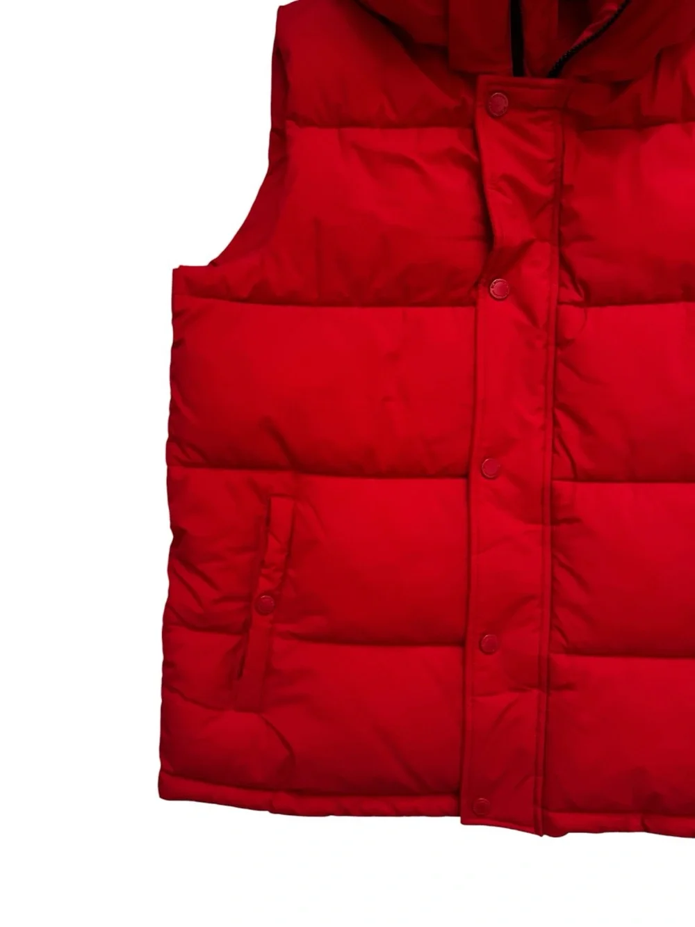 BCBGeneration Bright Red Hooded Puffer Vest Size S Quilted Winter Outdoor Coat